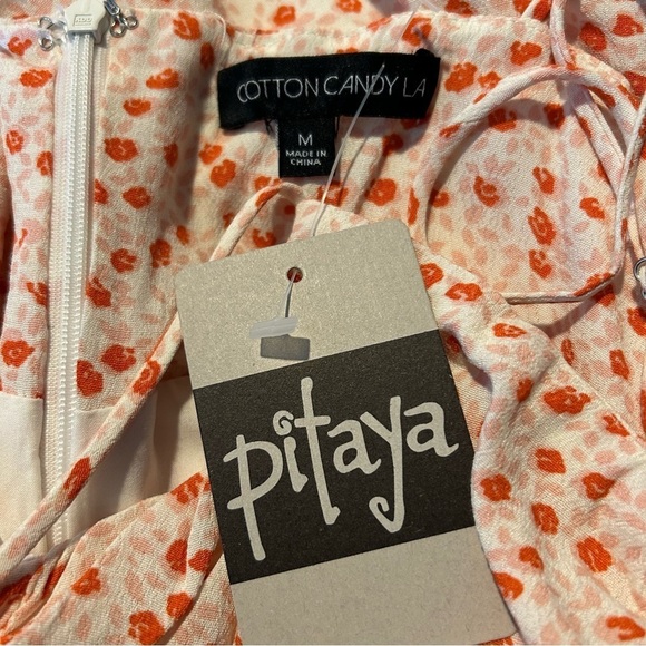 NWT Cotton Candy LA Rosebud Floral Shirred Tank Dress Salmon Size M - Picture 8 of 10